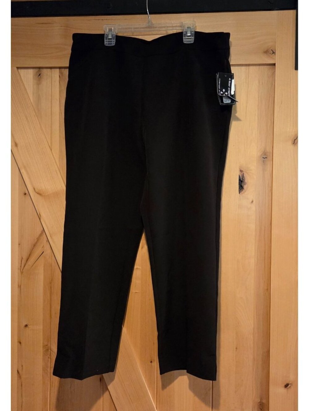 New! Counterparts Women 14 Capris Trouser Stretch Brown Pull on Split Hem 36x25